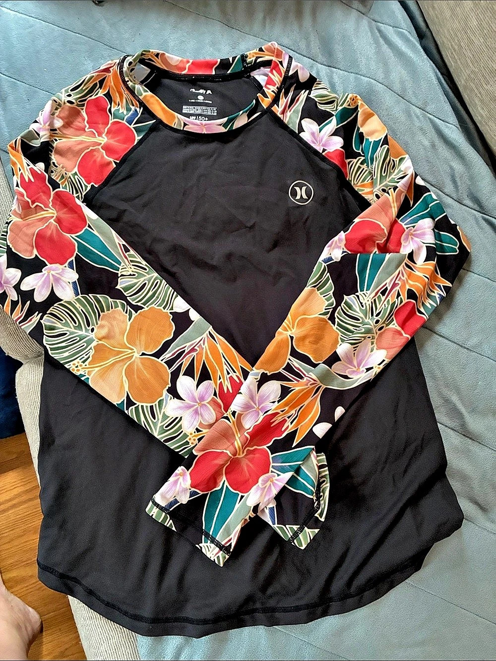 Hurley One & Only Printed Long Sleeve Rashguard Black XL